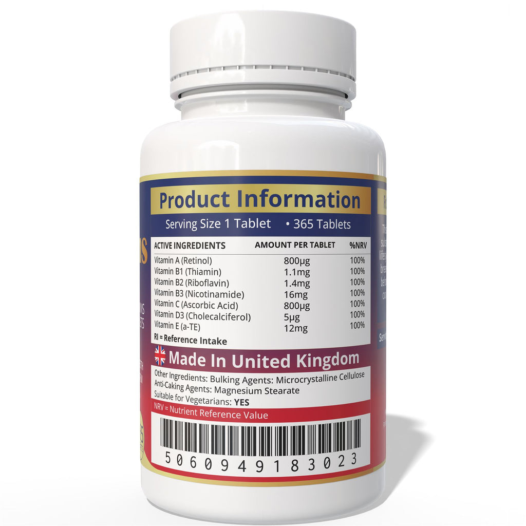 Brits Vita Daily Multi Vitamins 365 Tablets A-Z Essential Multivitamins Tablets