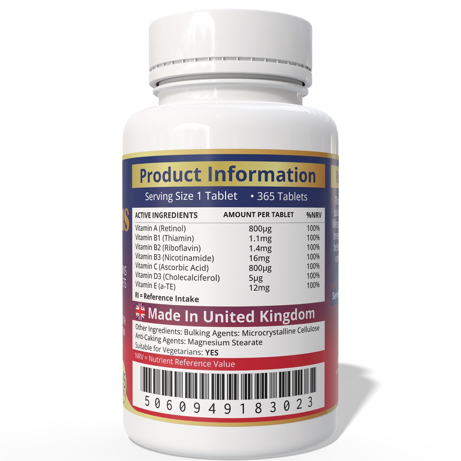 Brits Vita Daily Multi Vitamins 365 Tablets A-Z Essential Multivitamins Tablets