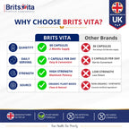 Brits Vita Magnesium Citrate 740mg 60 Capsules Super Strong Effective Vegan - UK