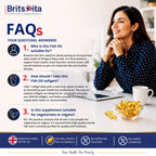 Brits Vita Omega 3 Fish Oil 1000mg, 60 Softgels, for Heart, Brain & Vision