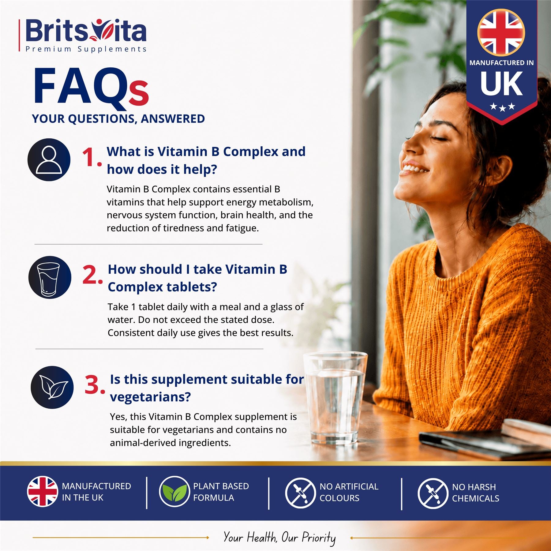 Brits Vita Vitamin B Complex 365 High Strength Tablets All Essential B Vitamins