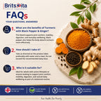 Brits Vita Turmeric Tablets with Ginger & Black Pepper 365 Tablets Vegan UK Made