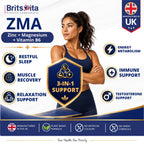 Brits Vita ZMA 180 Tablets Zinc Magnesium Vitamin B6 Testosterone Booster - Vegan UK