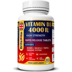 Brits Vita Vitamin D3 - 365 Tablets - 4000IU Teeth, Bone & Muscle health, Vit D