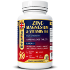 Brits Vita ZMA 180 Tablets Zinc Magnesium Vitamin B6 Testosterone Booster - Vegan UK