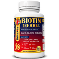 Brits Vita Biotin 10,000mcg 365 High Strength Tablets Vegan Hair Skin Vitamin B7