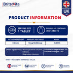 Brits Vita Biotin 10,000mcg 365 High Strength Tablets Vegan Hair Skin Vitamin B7