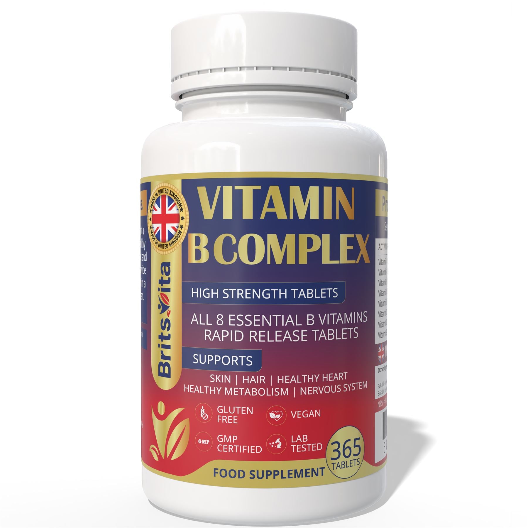 Brits Vita Vitamin B Complex 365 High Strength Tablets All Essential B Vitamins