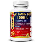 Brits Vita Vitamin D3 - 365 Tablets - 1000IU Teeth, Bone & Muscle health, Vit D