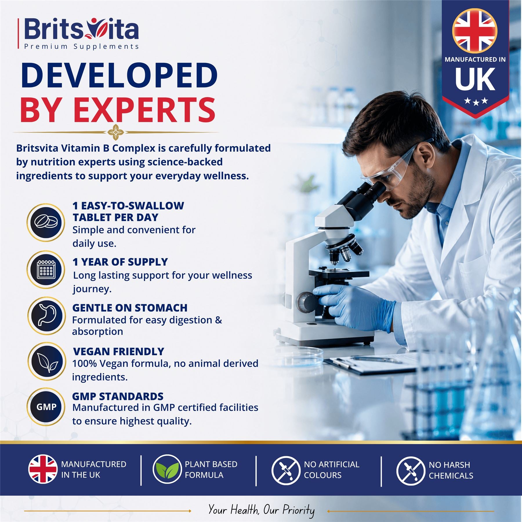 Brits Vita Vitamin B Complex 365 High Strength Tablets All Essential B Vitamins