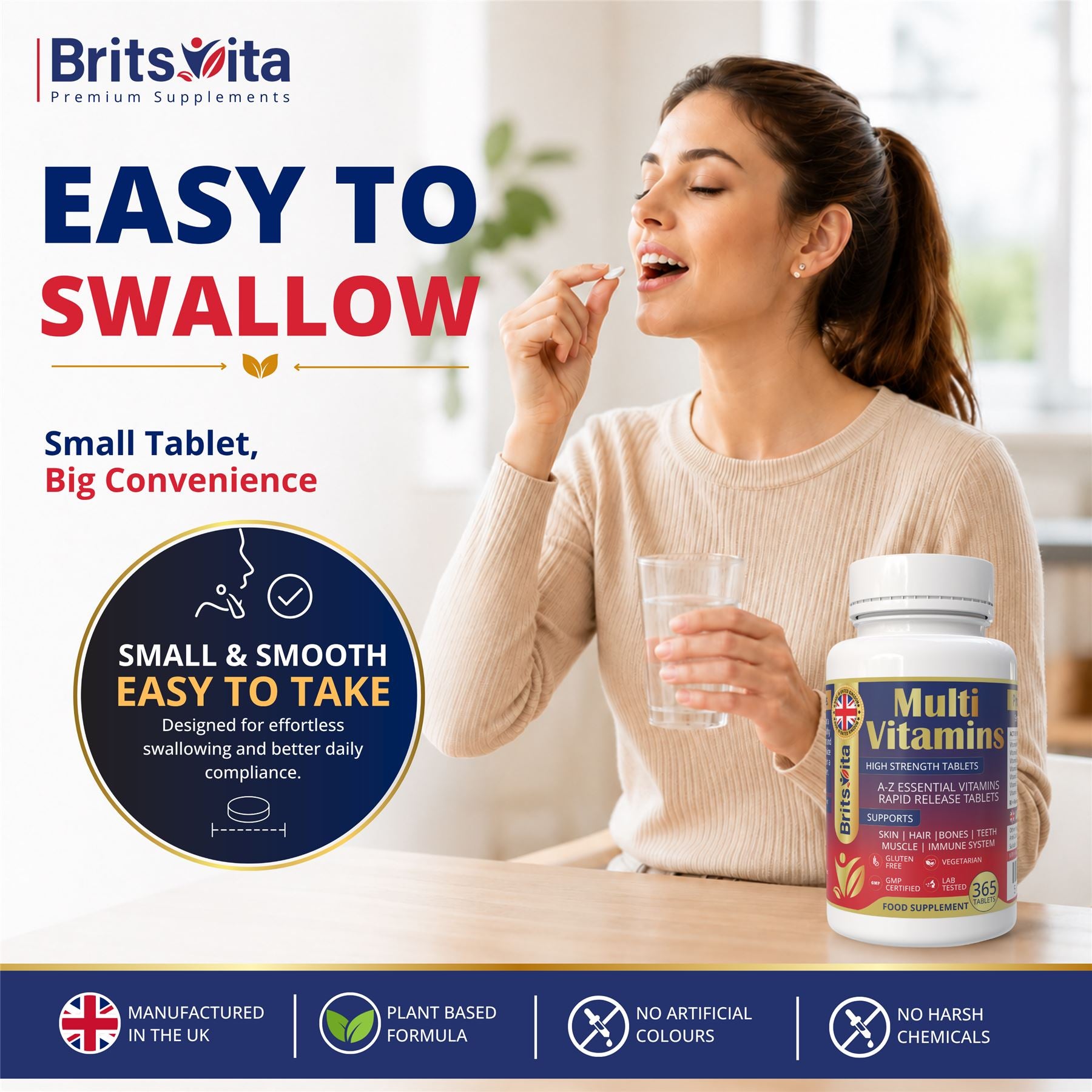 Brits Vita Daily Multi Vitamins 365 Tablets A-Z Essential Multivitamins Tablets