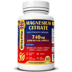 Brits Vita Magnesium Citrate 740mg 60 Capsules Super Strong Effective Vegan - UK
