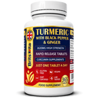 Brits Vita Turmeric Tablets with Ginger & Black Pepper 365 Tablets Vegan UK Made